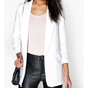 Boohoo white blazer